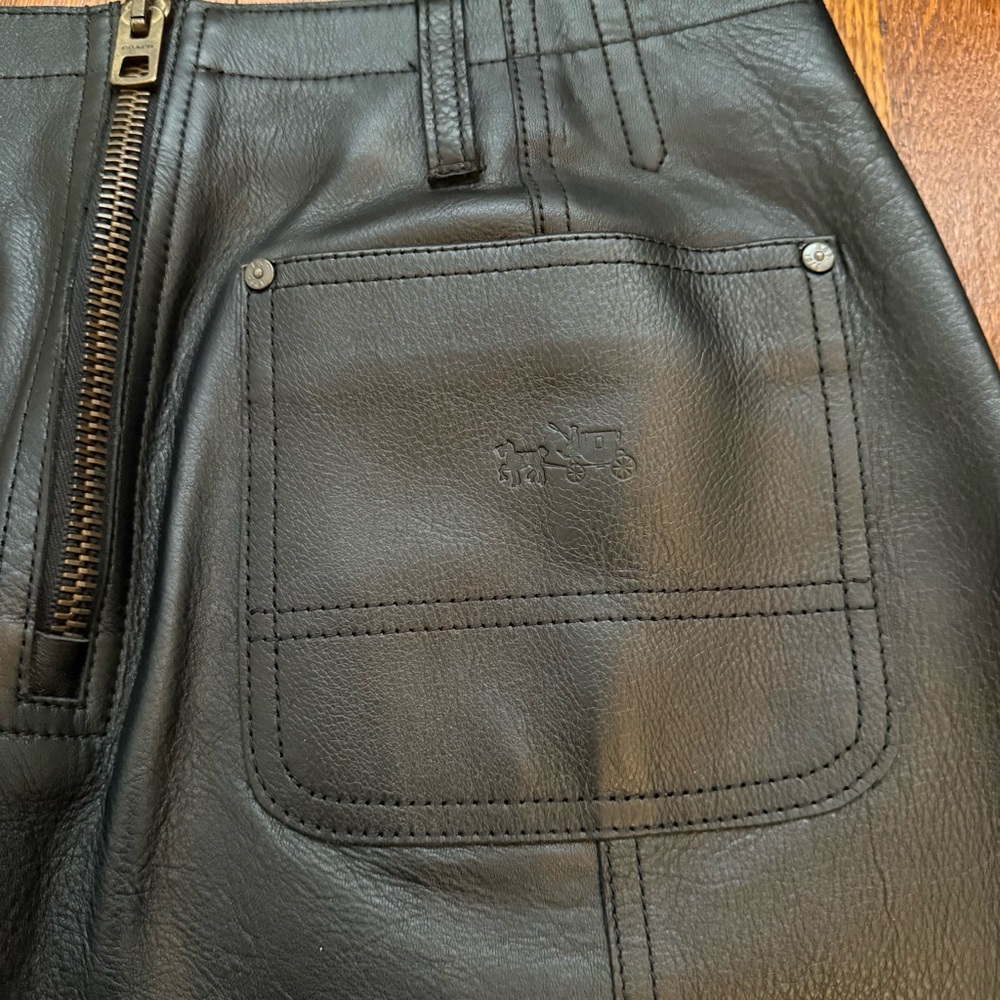 Coach Black Leather Mini Skirt - Picture 6 of 8
